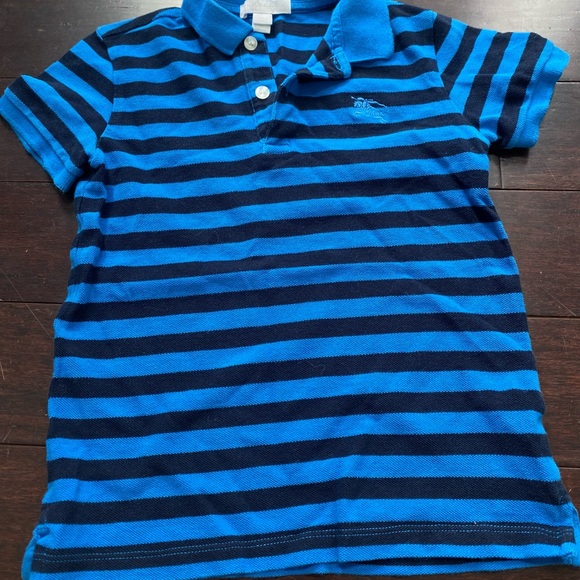 Blue and black Burberry polo shirt - Picture 1 of 2